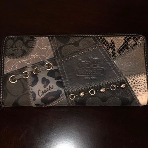 Coach patchwork black wallet
